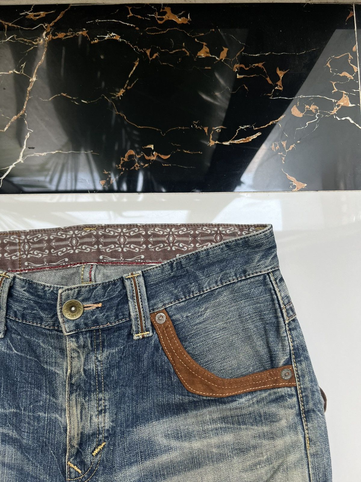 Edwin × Vintage 90’s EDWIN COWBOY STYLE RARE Y2K JEANS BIG POCKETS LOGO Size US 32 / EU 48 - 7 Thumbnail