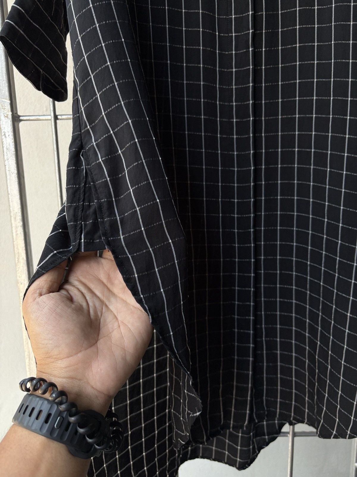 Y's × Yohji Yamamoto Y's Yohji Yamamoto grid black shirt dress. Size XS / US 0-2 / IT 36-38 - 13 Thumbnail