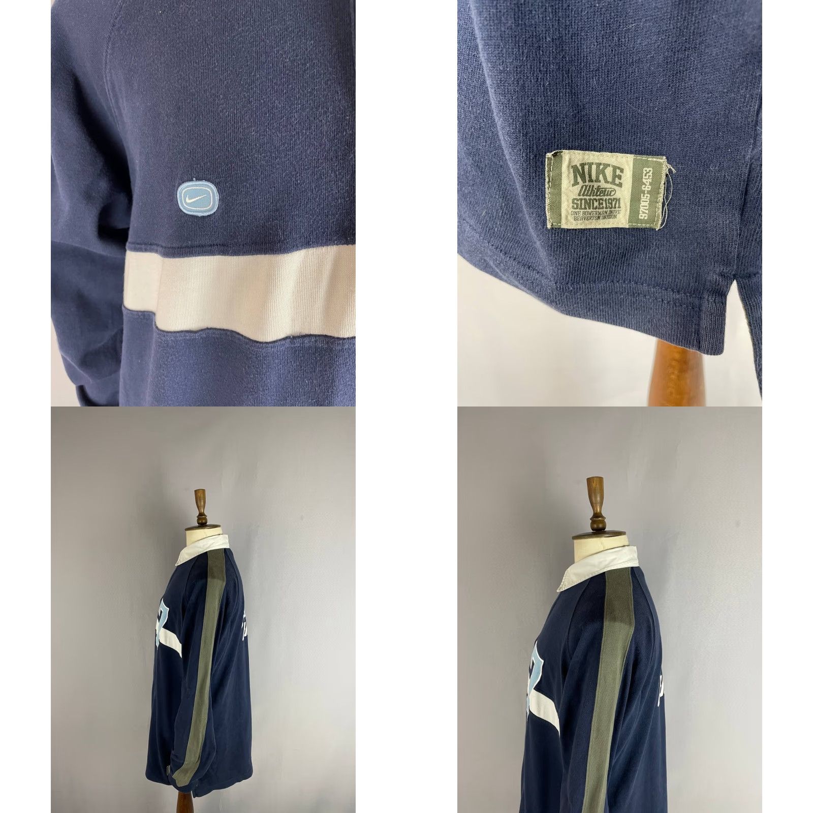 Nike Nike Polo Shirt Rugby#7 XL Blue Cotton Long Sleeve Collared Shirt Mens Regular Fit Size US XL / EU 56 / 4 - 8 Thumbnail