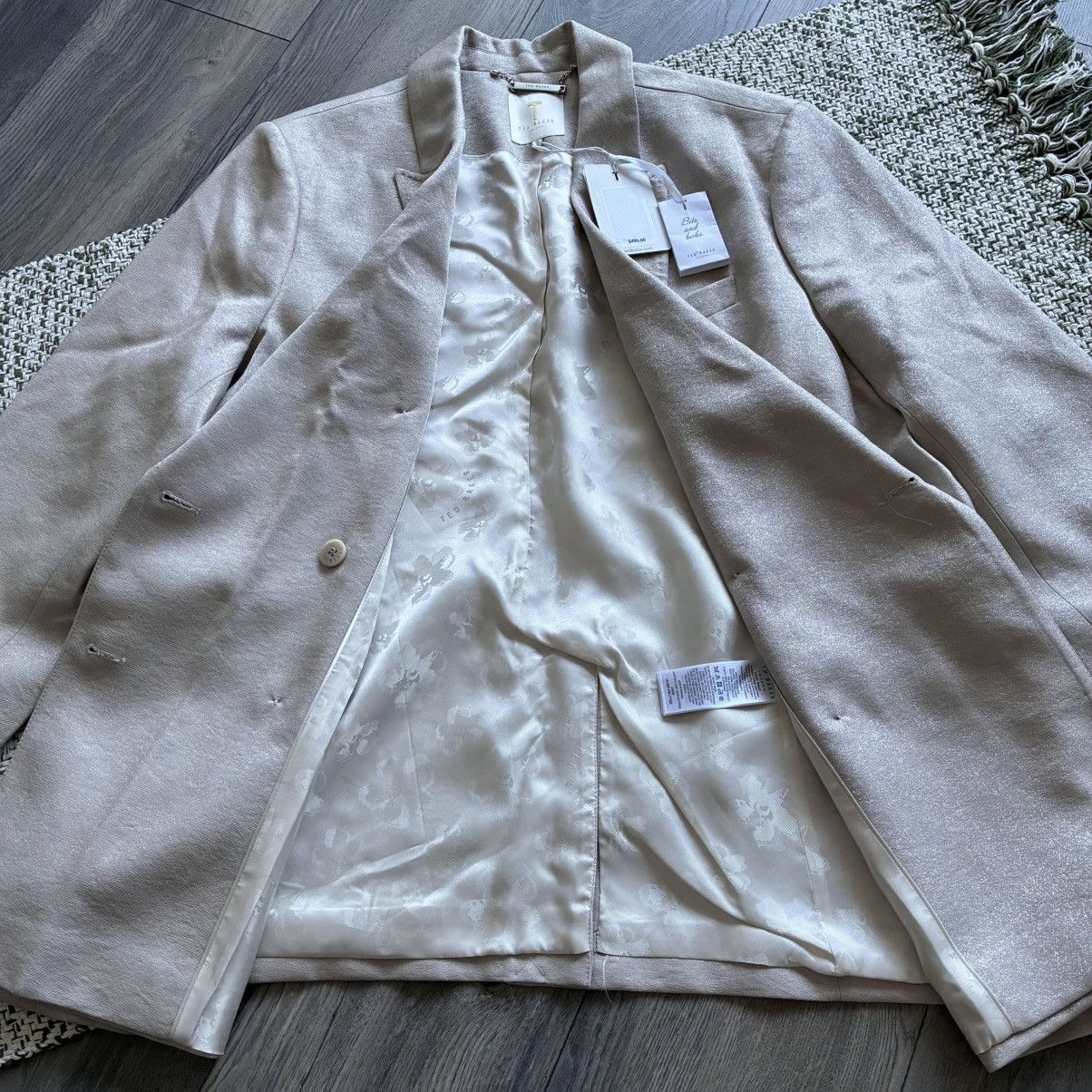 Ted Baker Ted Baker Pyxie Double Breasted Blazer in Champagne Colorway Size XL / US 12-14 / IT 48-50 - 6 Thumbnail