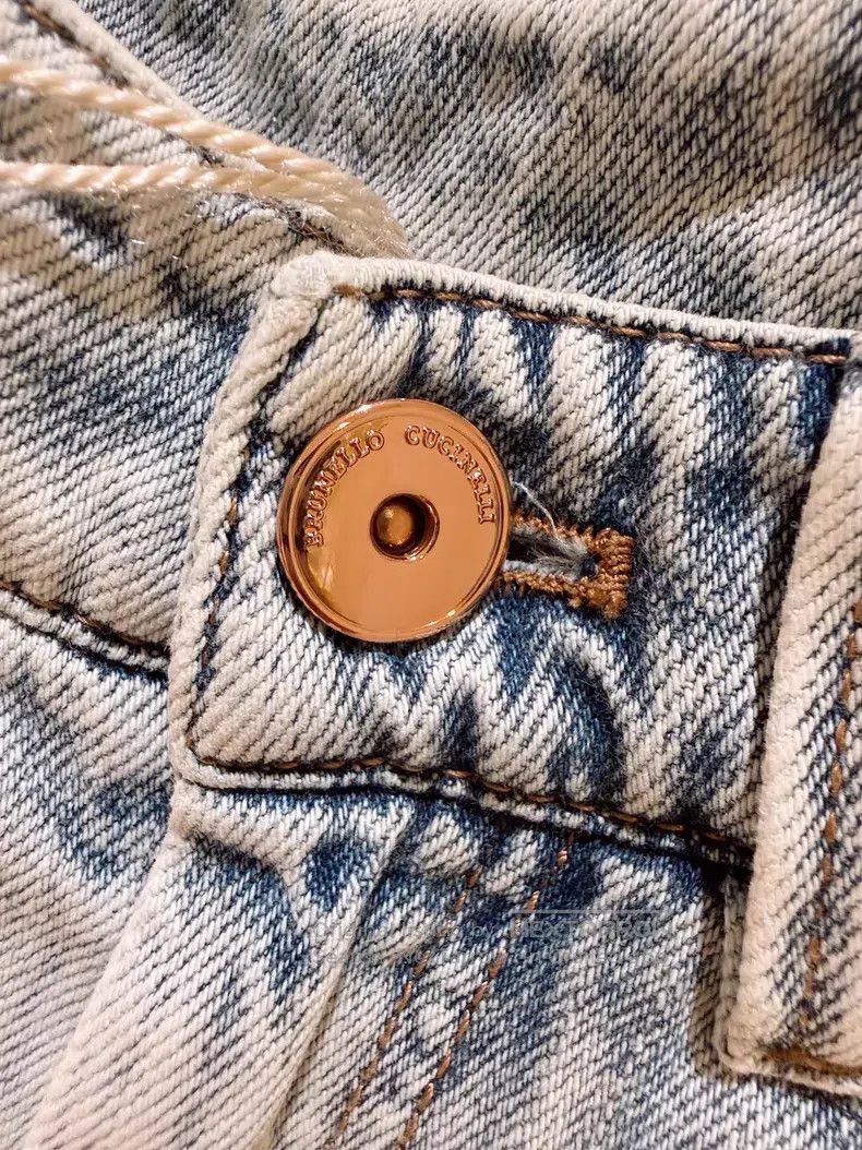 Brunello Cucinelli Brunello Cucinelli Light Blue Washed Denim Wide Leg Jeans Size 25" / US 0 / IT 36 - 5 Thumbnail