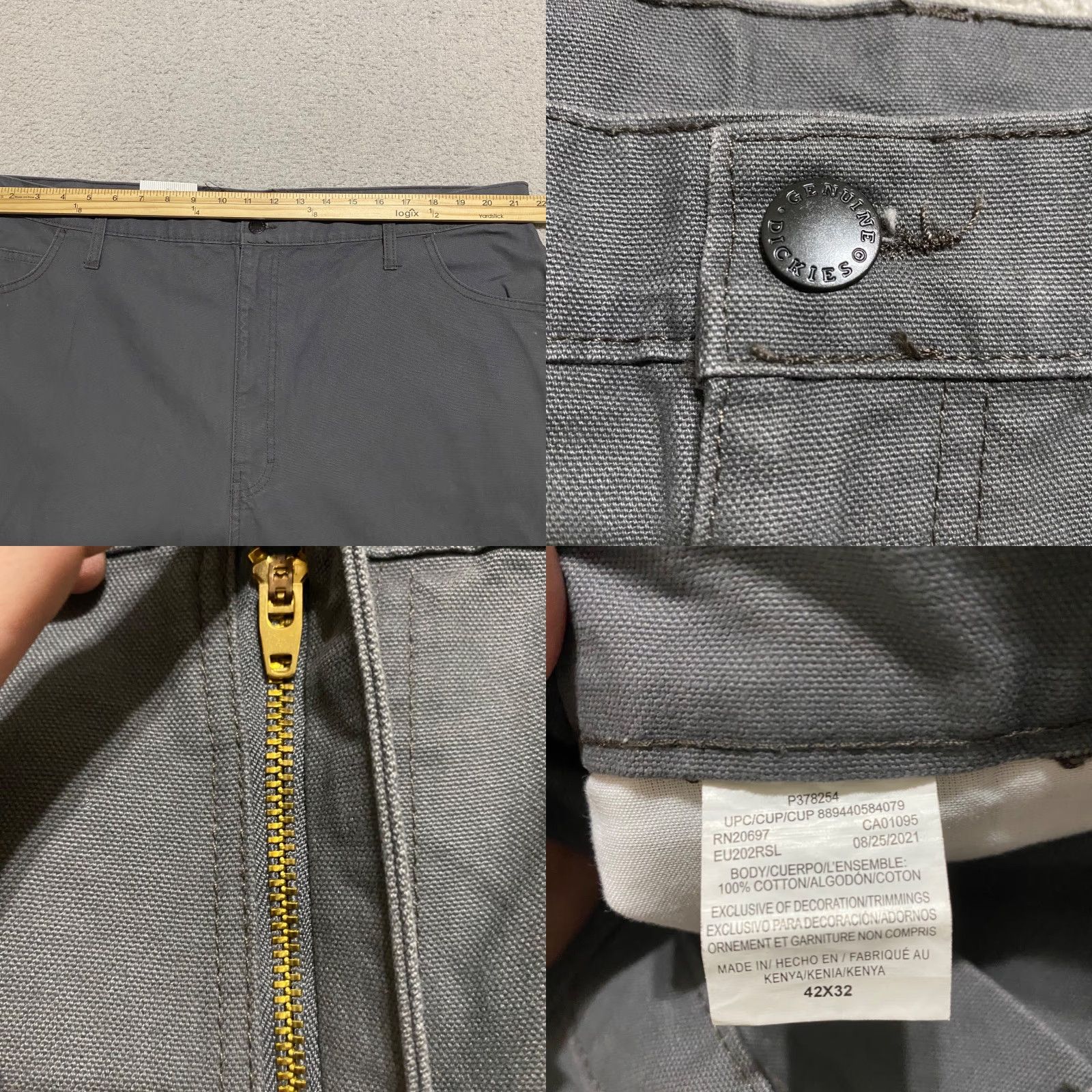 Dickies Dickies Jeans Mens 42x32 Gray Medium Wash Carpenter Relaxed Straight Utility Shirt? Size US 42 / EU 58 - 8 Thumbnail