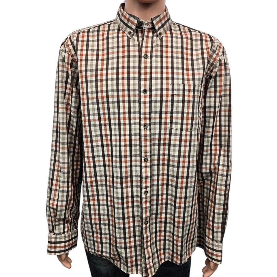 Johnston & Murphy Johnston & Murphy Shirt 2XL Brown Checked Button down L/S Size US XXL / EU 58 / 5 - 2 Thumbnail
