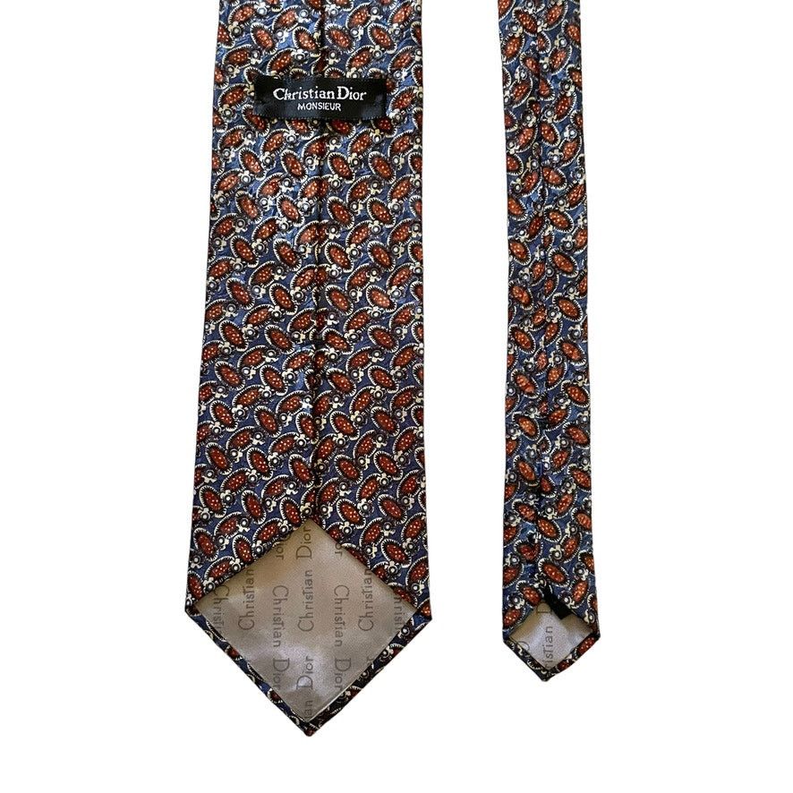 Dior × Vintage Vintage Christian Dior CD Logo Printed Jacquard Wide Tie Size ONE SIZE - 3 Thumbnail