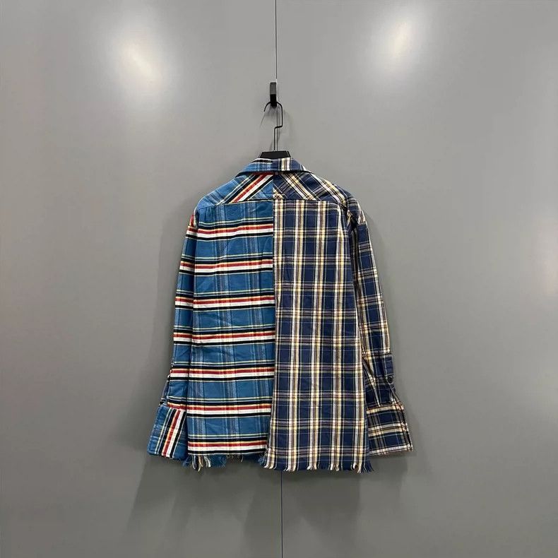 Greg Lauren greg lauren Splicing contrasting plaid shirt 2506-Nextarrow Size US L / EU 52-54 / 3 - 2 Thumbnail