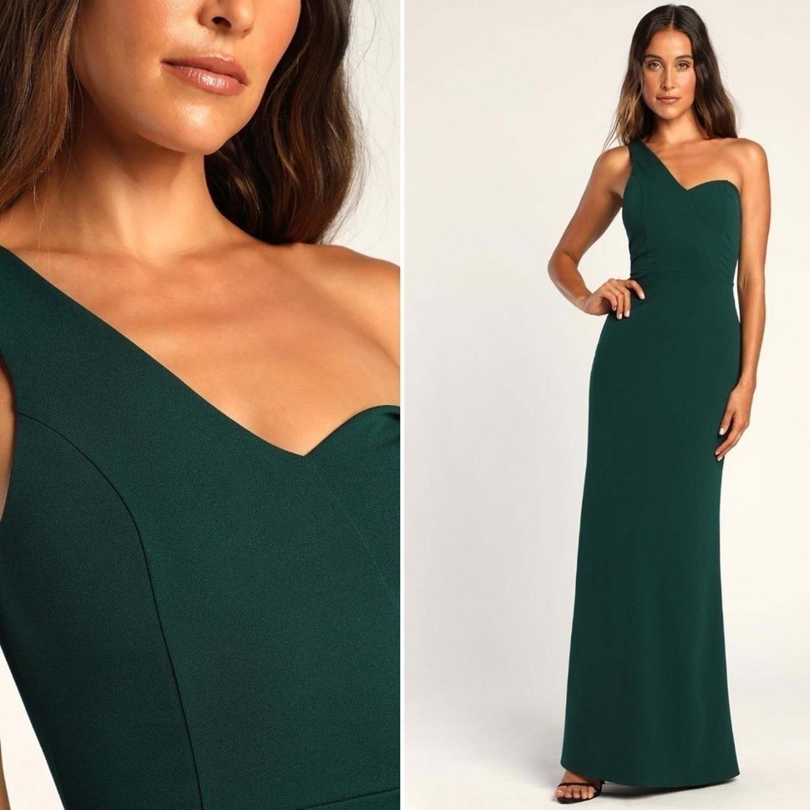 Lulus LULU's Sexy Prom Wedding Elegant One Shoulder Mermaid Gown Size XL / US 12-14 / IT 48-50 - 3 Thumbnail