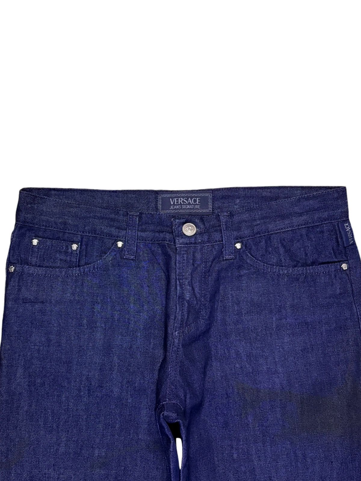 Versace Vintage Versace Medusa Signature Dark Blue Wash Jeans Size 31" - 4 Thumbnail