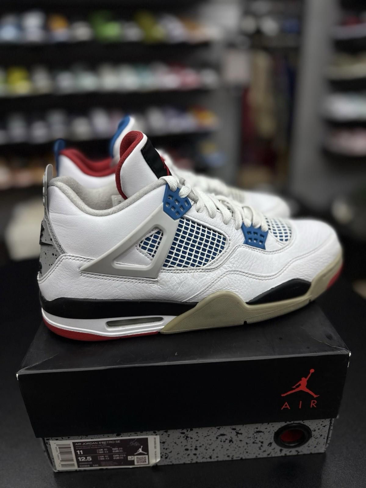 Jordan Brand Size 11 Jordan 4 Retro SE Mid What The 4 White Leather Grey Size US 11 / EU 44 - 2 Thumbnail