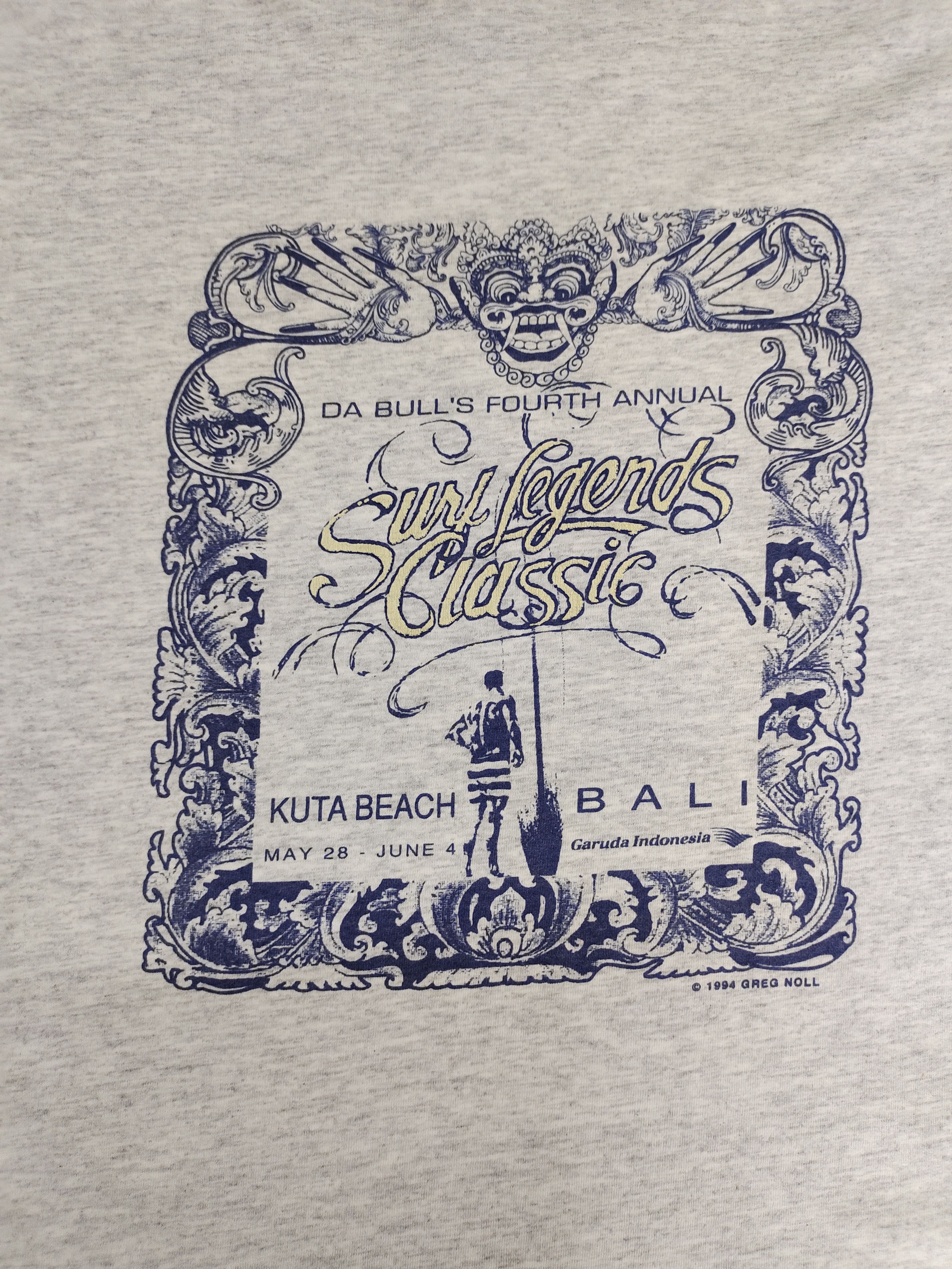Quiksilver Vtg 90's Greg Noll Da Bull's Fourth Annual Surfing T-Shirt Size US M / EU 48-50 / 2 - 3 Thumbnail