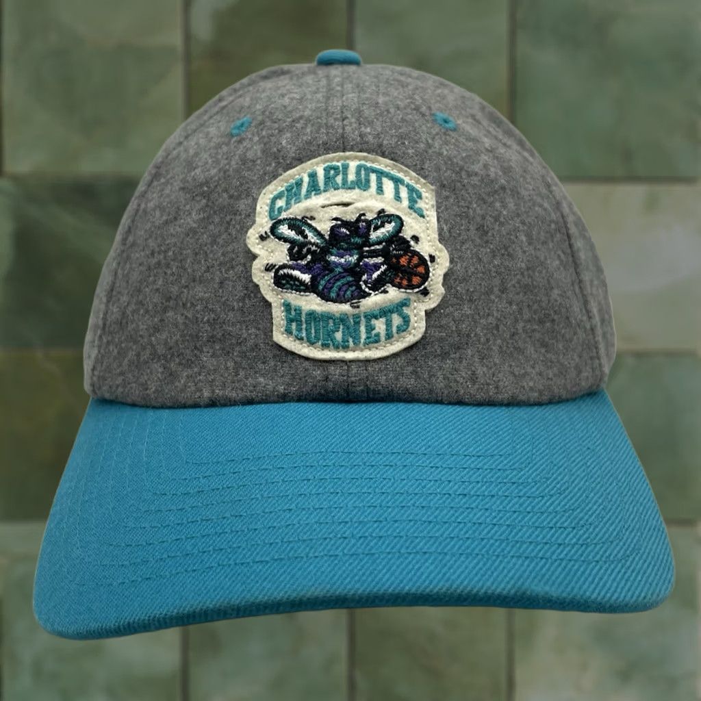 Mitchell & Ness Mitchell & Ness Charlotte Hornets Hat Snapback Wool Blend Gray Teal Hardwood Men Size ONE SIZE - 1 Thumbnail