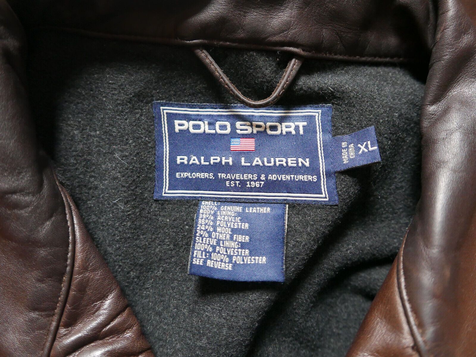 Ralph Lauren Sport Polo Ralph Lauren Sport Jacket Coat Leather Brown Vintage XL Size US XL / EU 56 / 4 - 3 Thumbnail