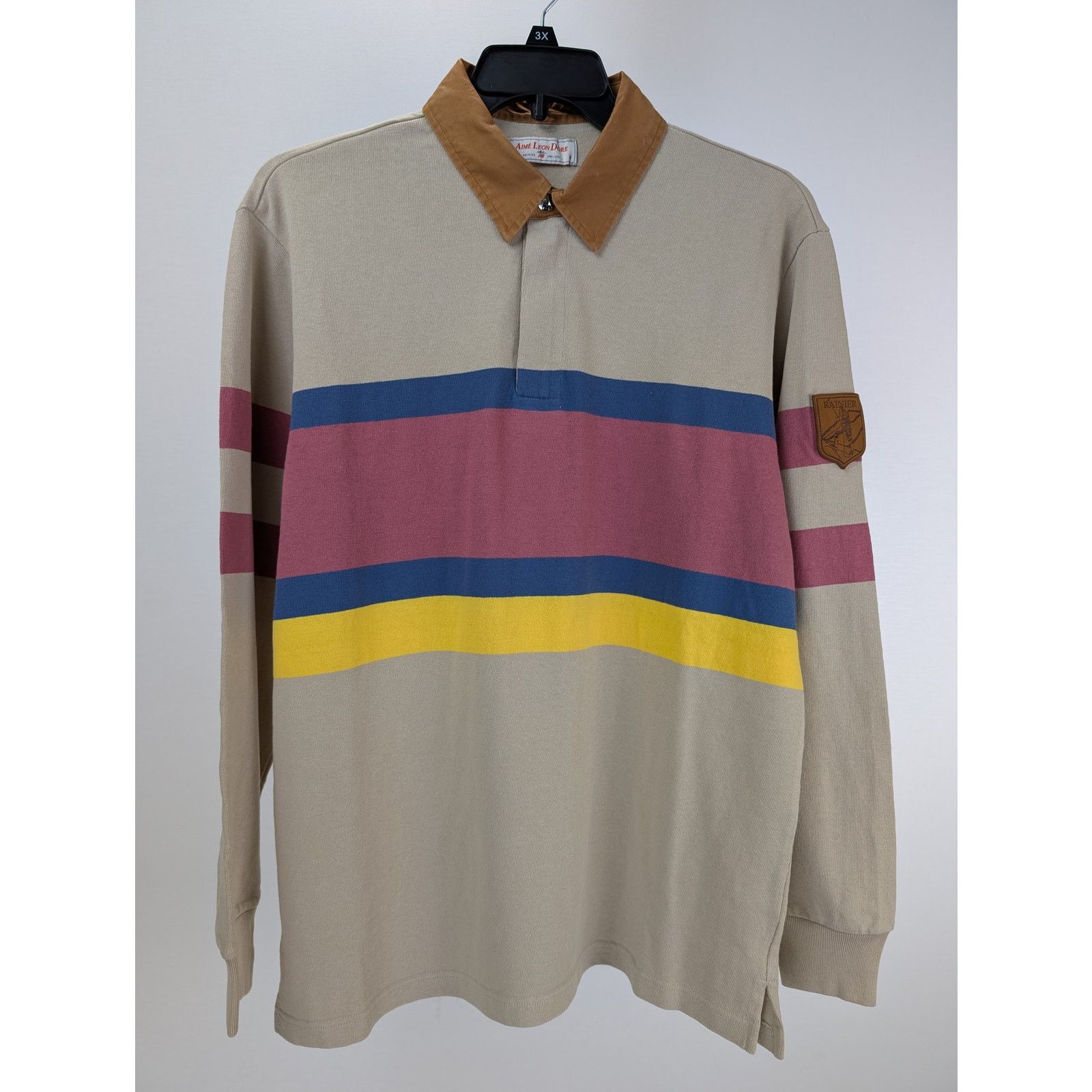 Aime Leon Dore × New Balance o1rshd1 NB Rainiery Rugby Polo Shirt in Brown Size US M / EU 48-50 / 2 - 7 Thumbnail