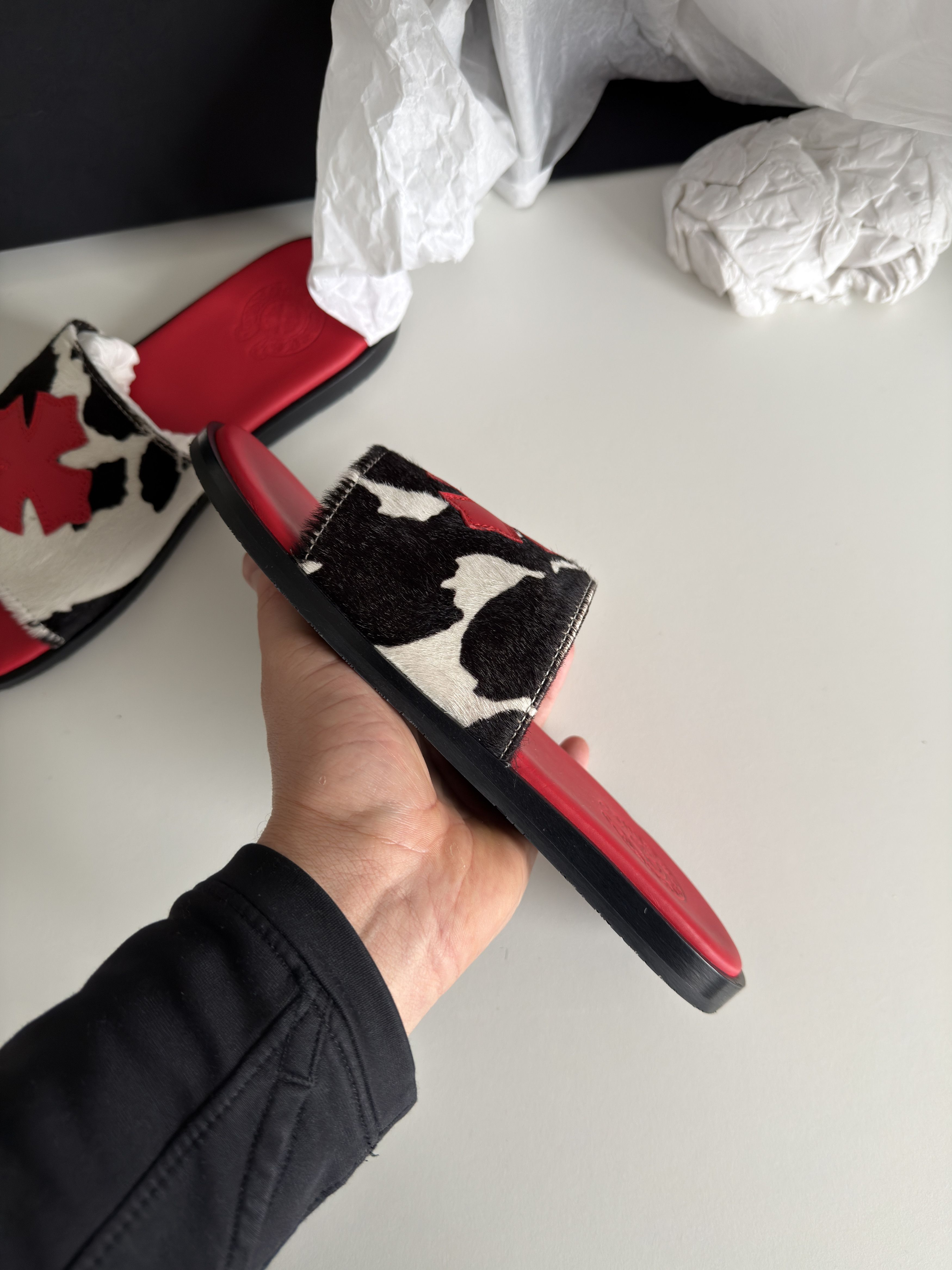 Chrome Hearts Chrome hearts Red patch cow slides Size US 7 / EU 40 - 13 Thumbnail