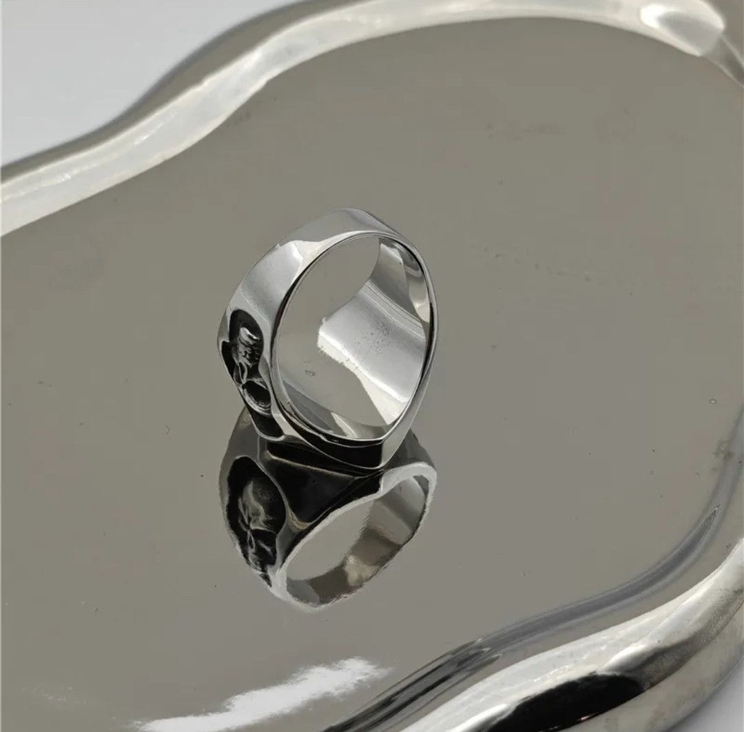 Jewelry Number 13 Solid Skull Ring Stainless Steel Punk Skeleton Size ONE SIZE - 5 Thumbnail