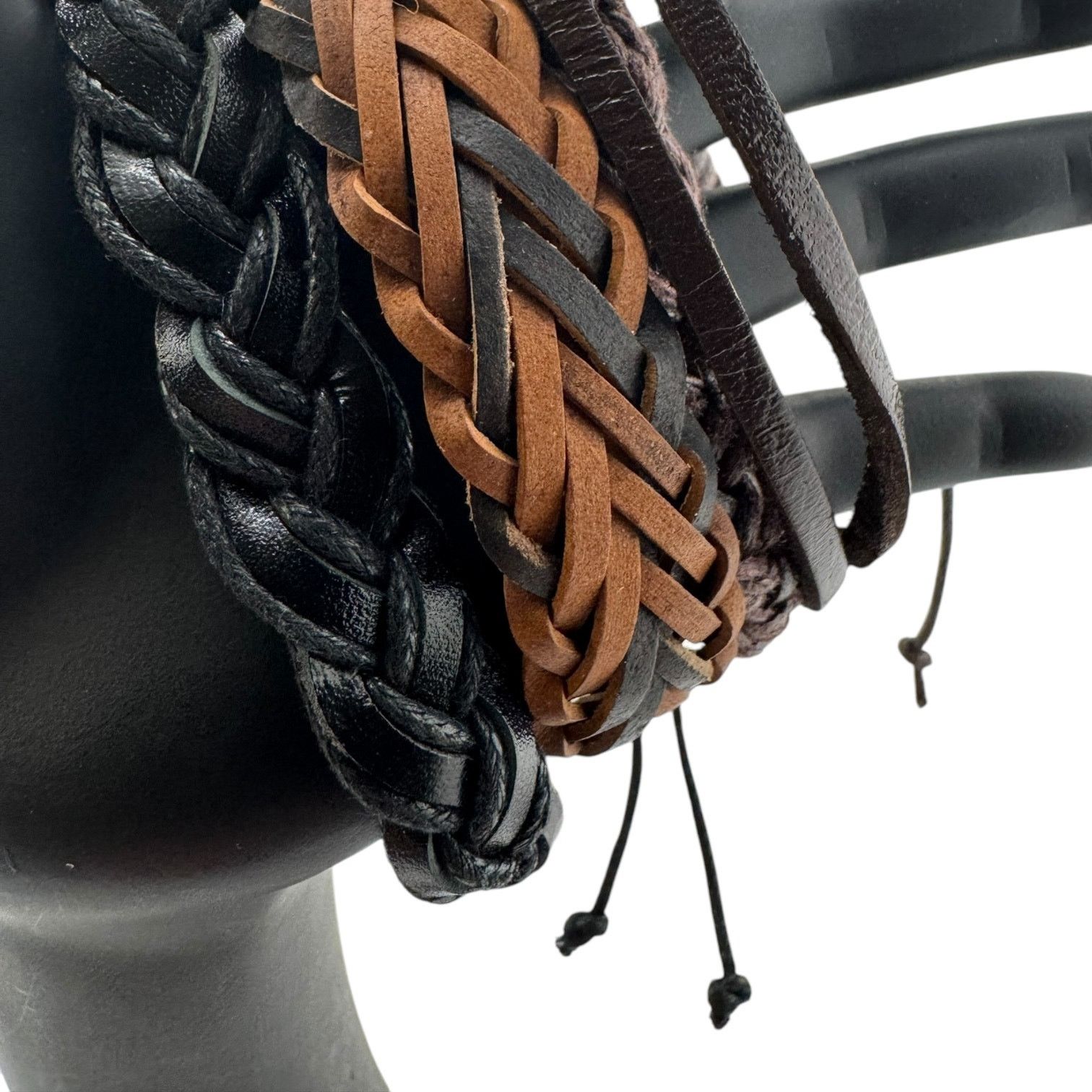 Other Outlaw Leather Cuffs: Trio of Unchained Style Size ONE SIZE - 1 Thumbnail