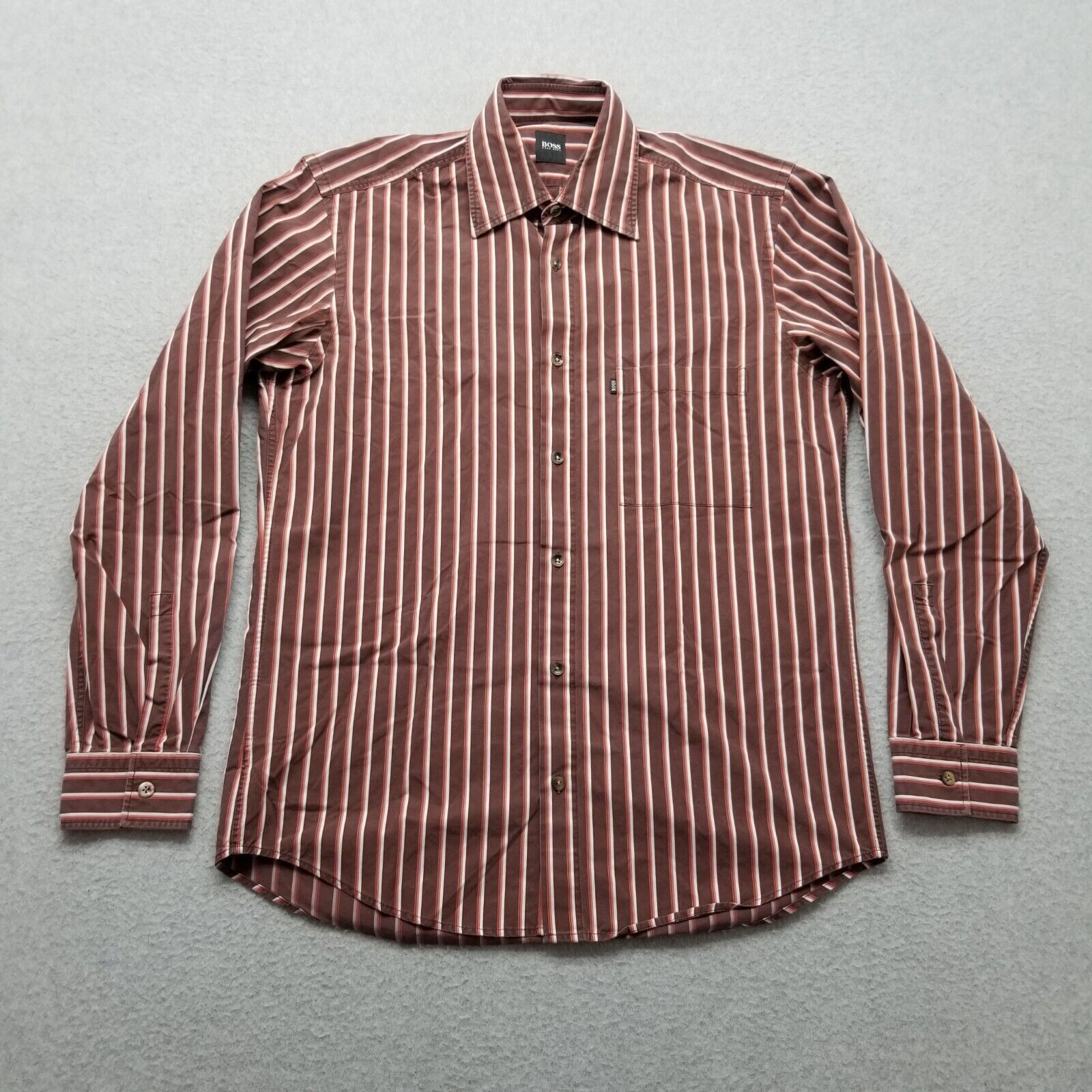 Hugo Boss Boss Shirt Mens Striped Button Up Long Sleeve Pocket Size US S / EU 44-46 / 1 - 1 Thumbnail