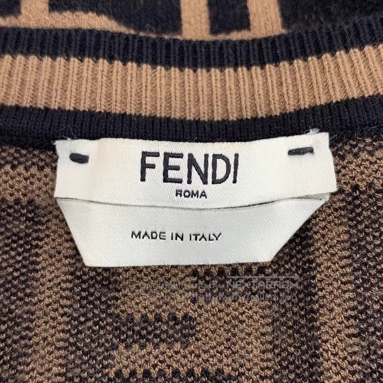 Fendi Fendi Dark Brown Logo Monogram Printed Long Sleeve Knit To Size S / US 4 / IT 40 - 5 Thumbnail