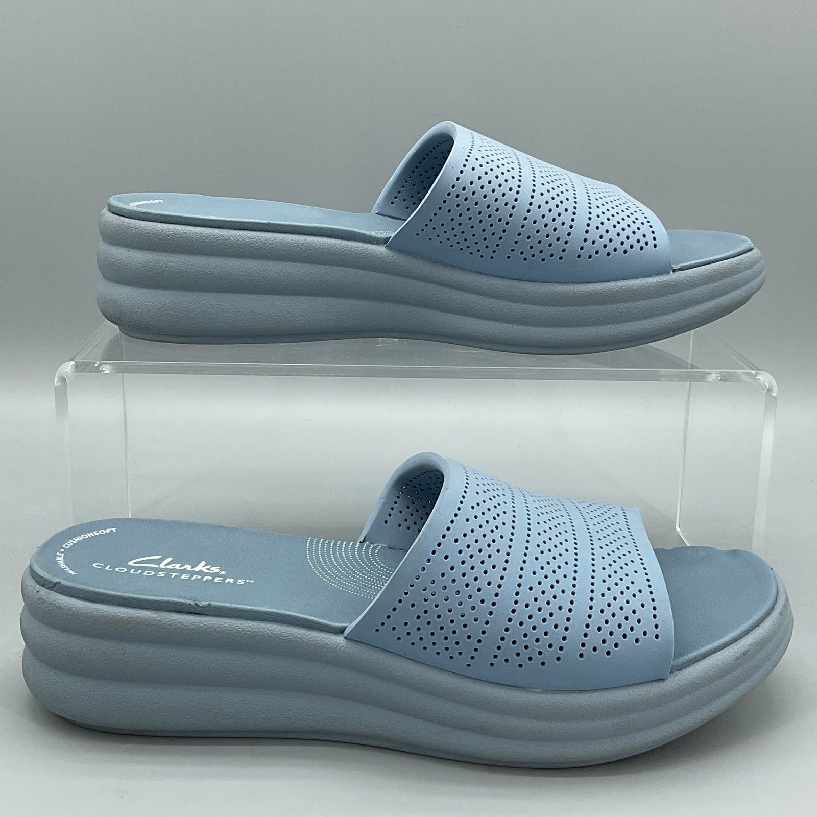 Clarks Clarks Women’s Drift Twist Wedge Sandals Blue Size 6.5M Size US 6.5 / IT 36.5 - 1 Thumbnail