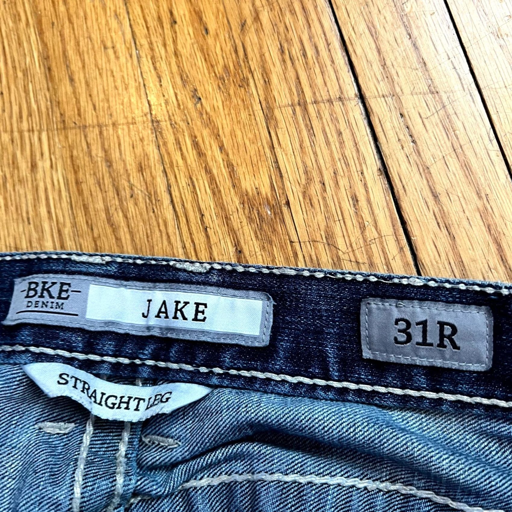 BKE BKE Jeans Mens 31 Blue Buckle Jake Straight Thick Stitch Size US 31 - 5 Thumbnail