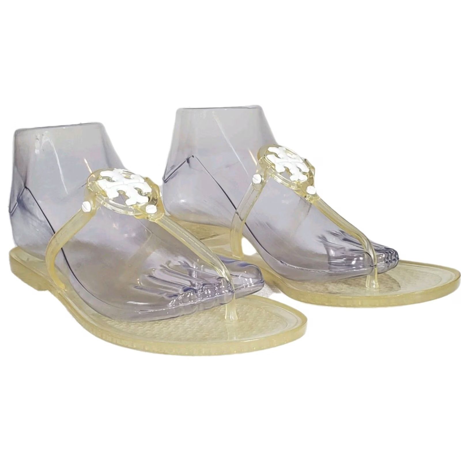 Tory Burch Tory Burch Mini Miller Flat Jelly Thong Sandal Clear Yellow Medallion Women US 8 Size US 8 / IT 38 - 2 Thumbnail