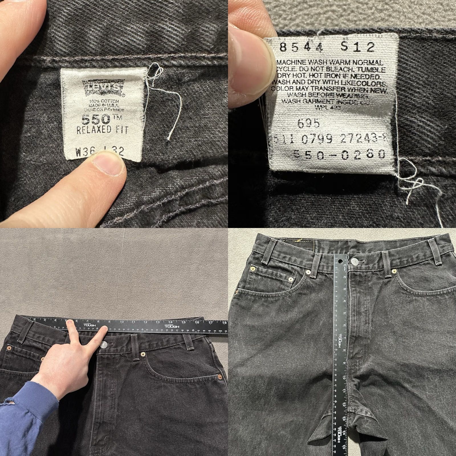 Levi's VINTAGE Levi's Jeans Mens 38x31 Black Denim 550 Relaxed Fit USA Made Size US 38 / EU 54 - 8 Thumbnail