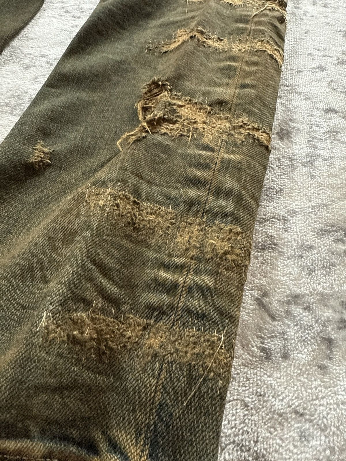 Diesel Black Gold F/W 2015 Diesel Black Gold Distressed Mud Wash Stacked Jeans Size US 34 / EU 50 - 9 Thumbnail