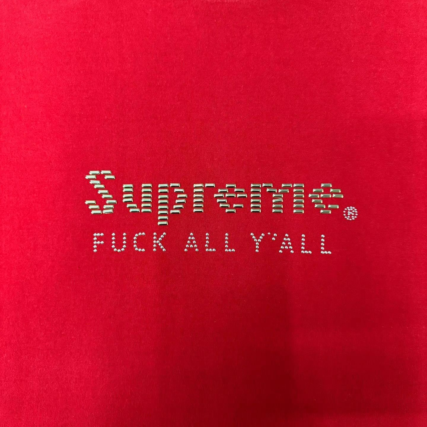 Supreme Supreme Red Tee with Gold Logo Print Q10 Size US L / EU 52-54 / 3 - 3 Thumbnail