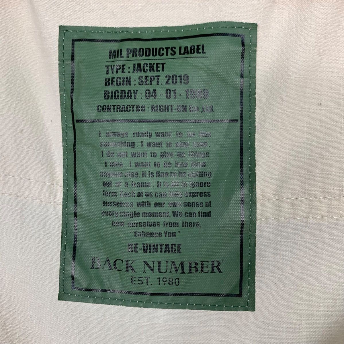 Japanese Brand BACK NUMBER Re-Vintage M65 Field Jacket 4 Pocket #2834-C128 Size US M / EU 48-50 / 2 - 13 Thumbnail