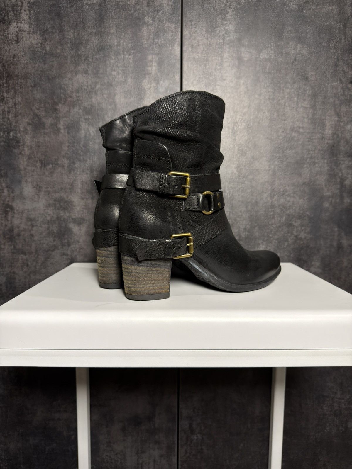 Vintage Vintage Leather Belted Heels Boots Western Owens Dirk Yohji Size US 9 / IT 39 - 13 Thumbnail