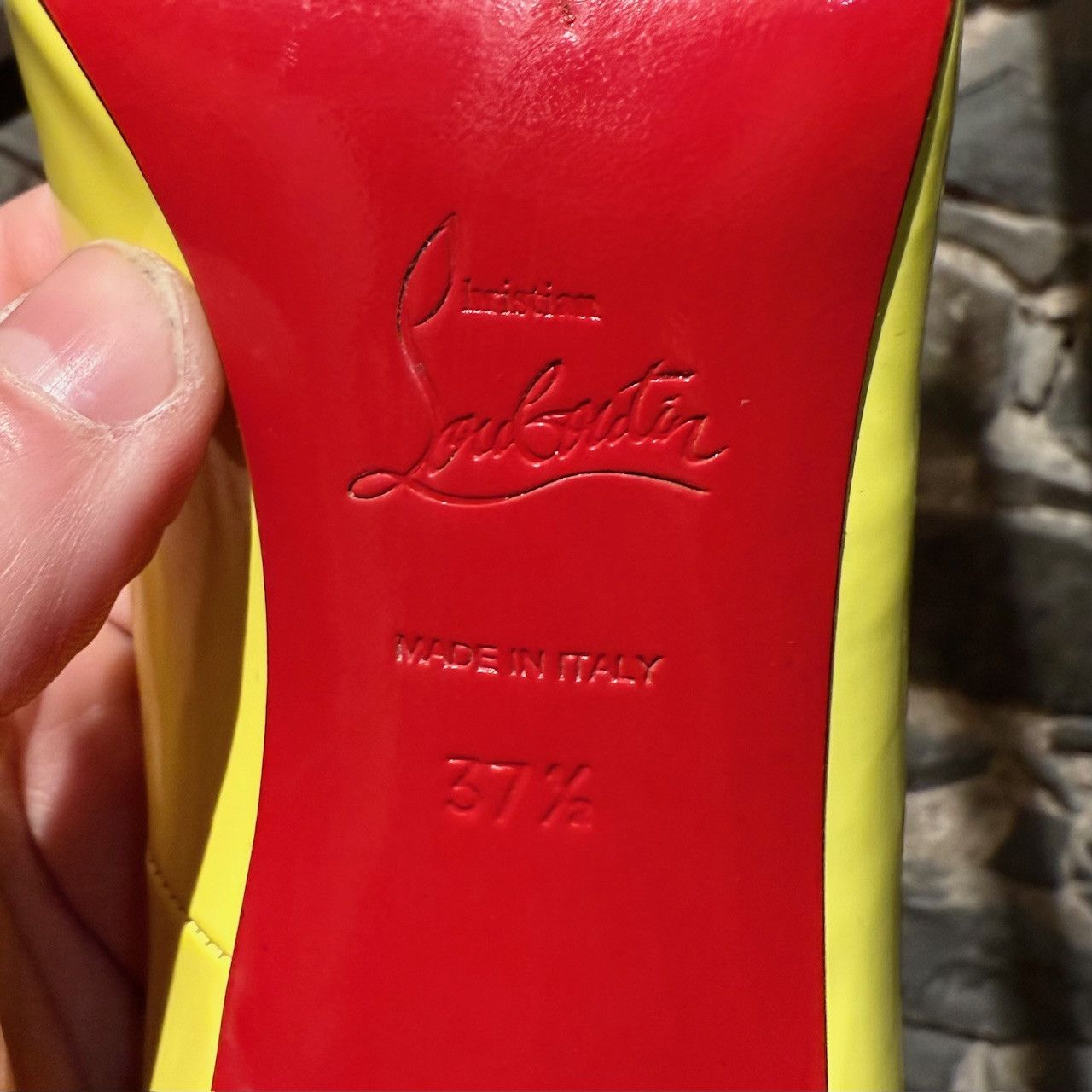 Christian Louboutin Christian Louboutin You You Yellow Patent 100 Pumps Size US 7.5 / IT 37.5 - 10 Thumbnail