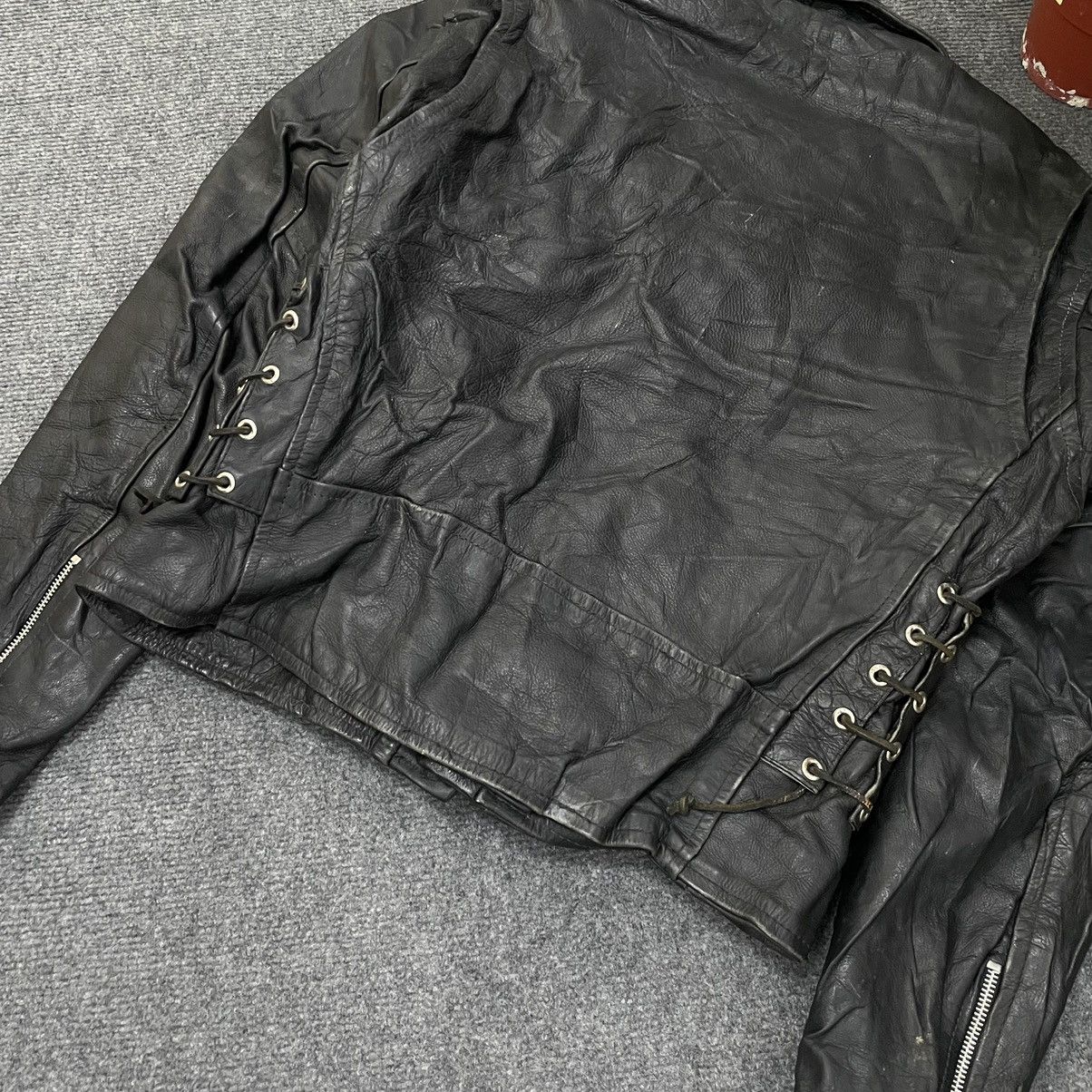 Vintage Double Collar Bikers Rockabilly Genuine Leather Jacket Size US M / EU 48-50 / 2 - 9 Thumbnail
