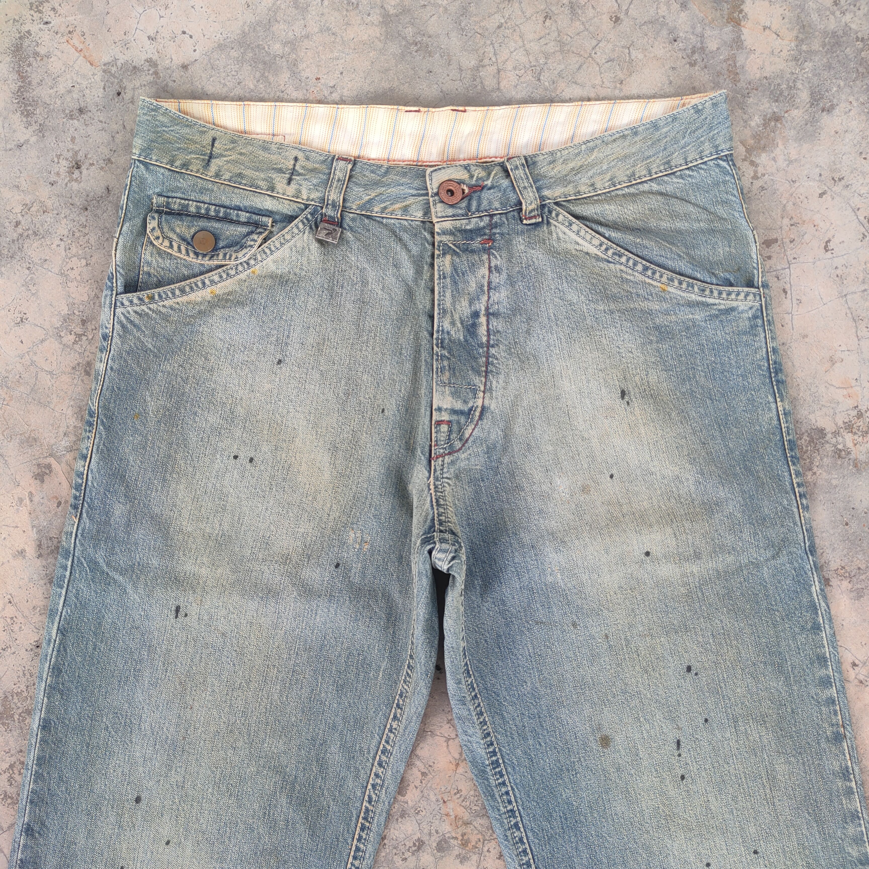 Japanese Brand Vtg japanese flare button fly faded denim jeans pants Size US 32 / EU 48 - 4 Thumbnail