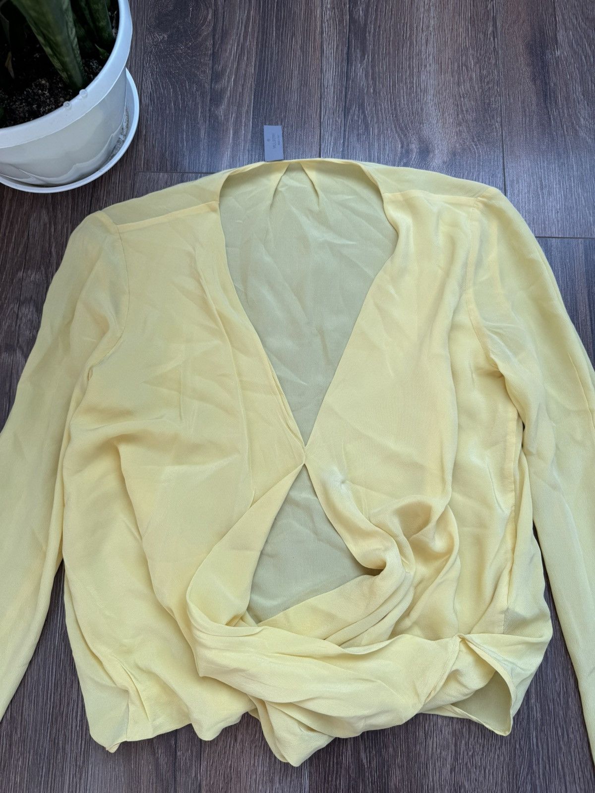 Mulberry Mulberry women's yellow Small silk long sleeve blouse Size S / US 4 / IT 40 - 9 Thumbnail