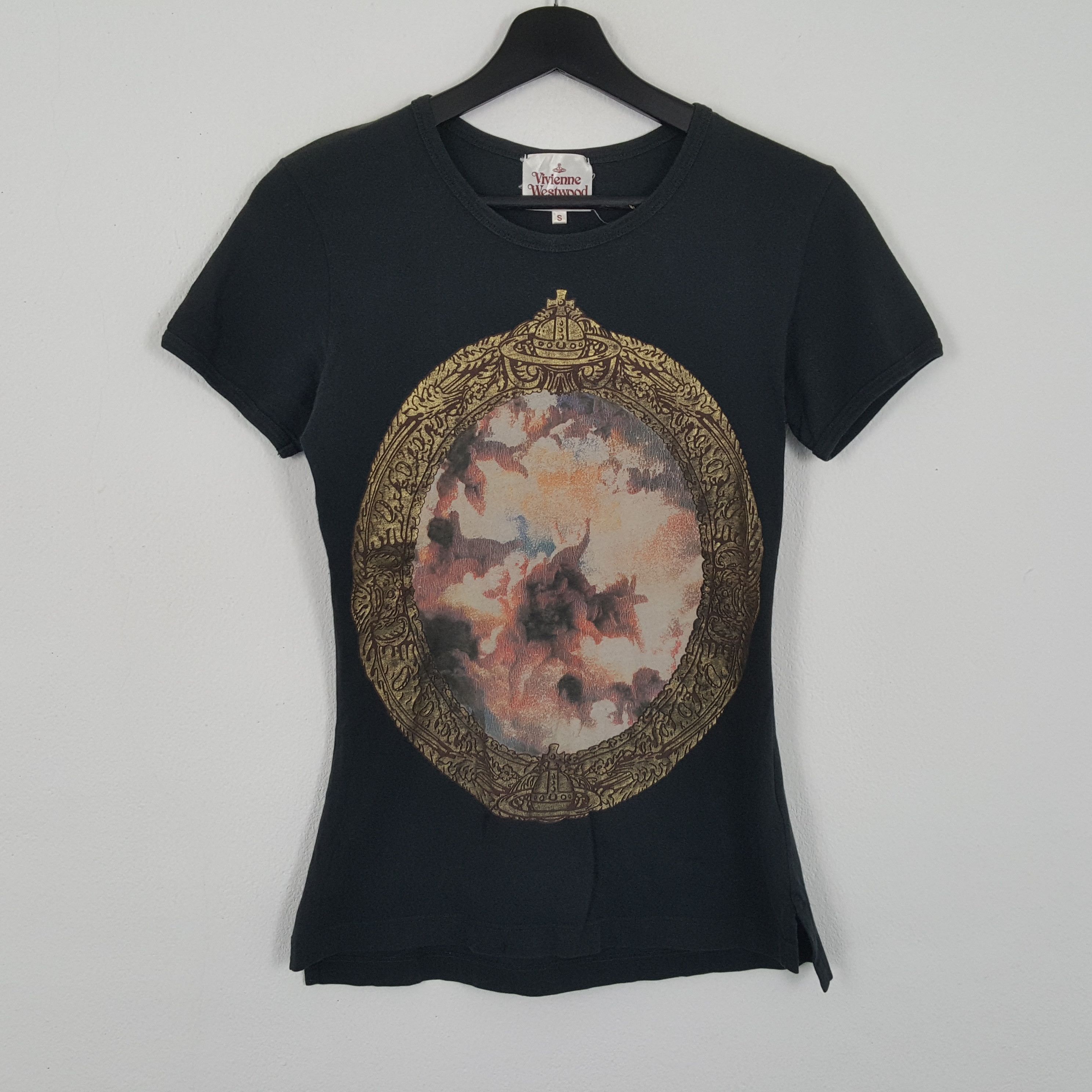 image of Italian Designers x Vintage Vivienne Westwood Designer Brand Design Tshirt in Black, Women's (Size 