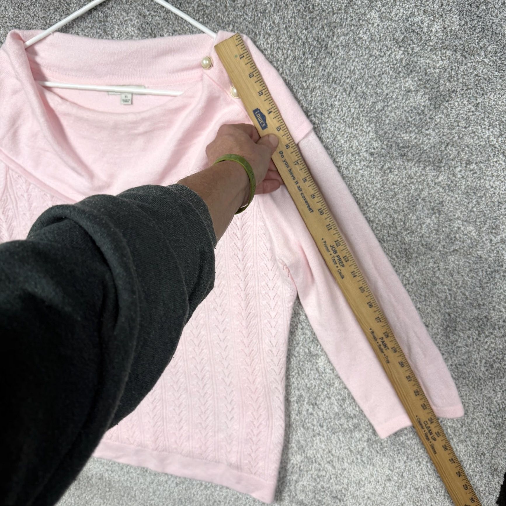 Vintage Studio Works Sweater Womens XL Pink Cowl Neck Button Preppy Lightweight Layering Size XL / US 12-14 / IT 48-50 - 3 Thumbnail