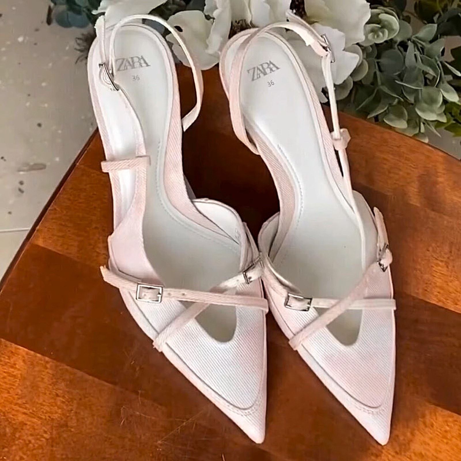 Zara Zara Pink Slingback Heels Pointed Toe Pumps NWT Size US 9 / IT 39 - 7 Thumbnail
