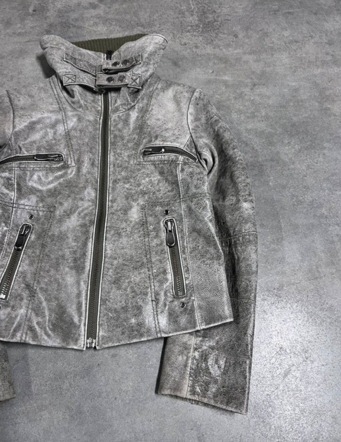 Rick Owens Faded Genuine Leather Avant Garde Jacket Size S / US 4 / IT 40 - 3 Thumbnail