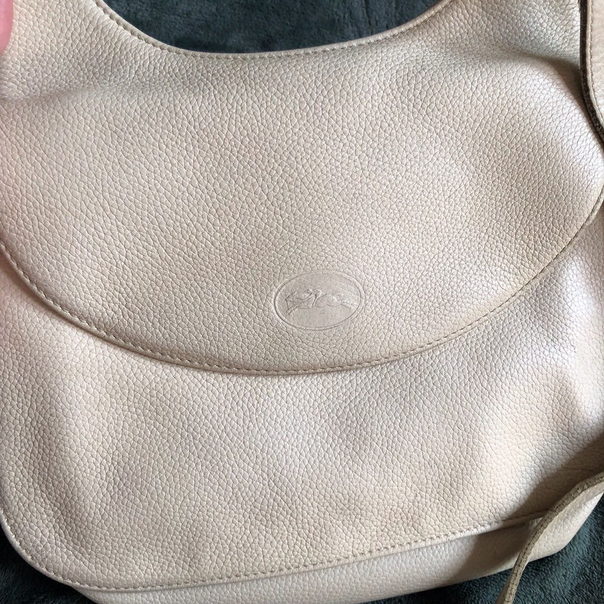 Longchamp Longchamp Le Pliage Ivory Leather Messenger Shoulder Bag Size ONE SIZE - 2 Thumbnail