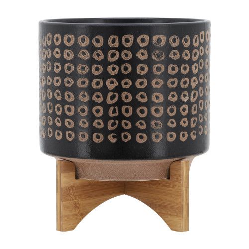 Designer × Homemade CERAMIC 10" PLANTER ON STAND, BROWN Size US L / EU 52-54 / 3 - 2 Thumbnail