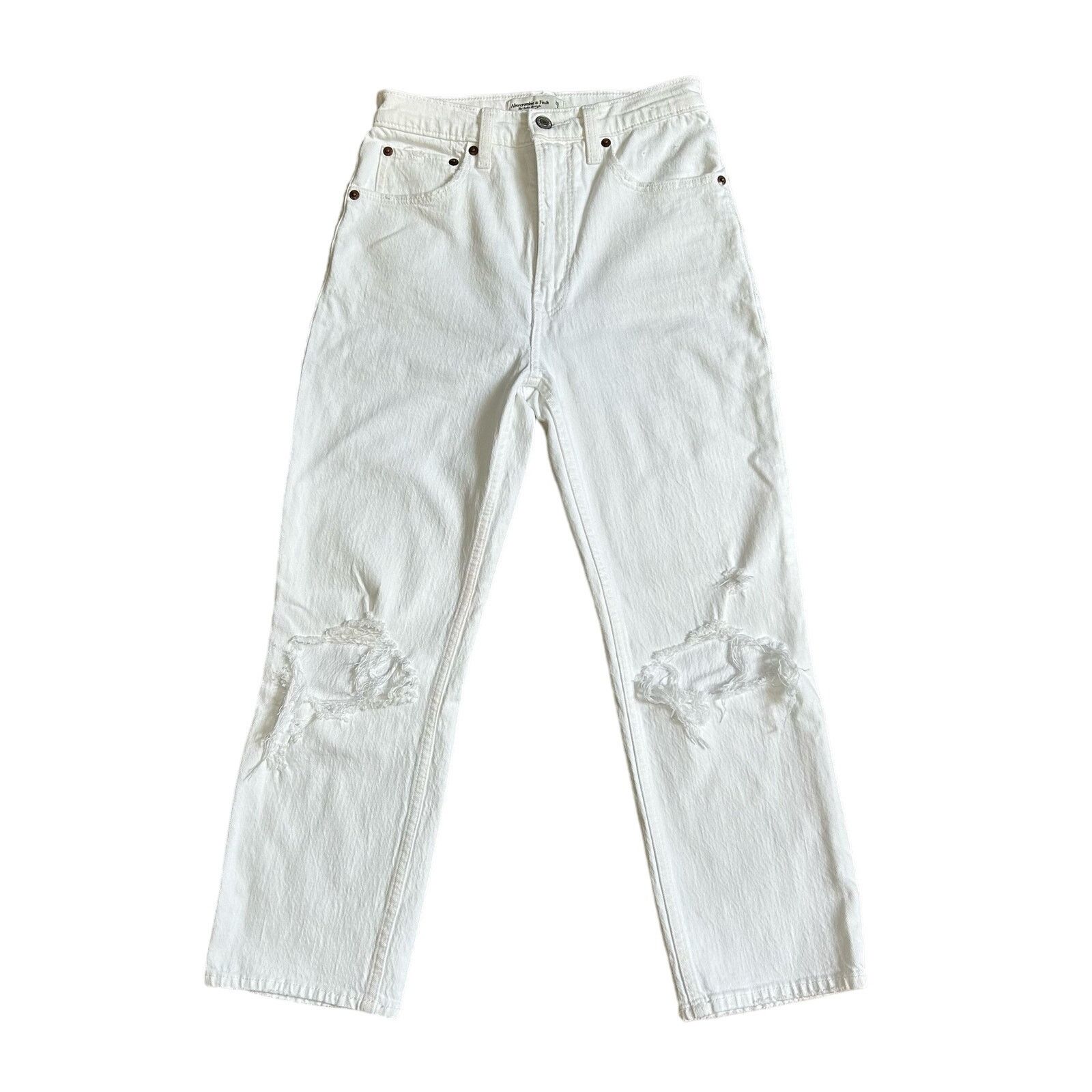 Abercrombie & Fitch Abercrombie & Fitch Jeans The Ankle Straight High Rise White Size 26" / US 2 / IT 38 - 1 Thumbnail