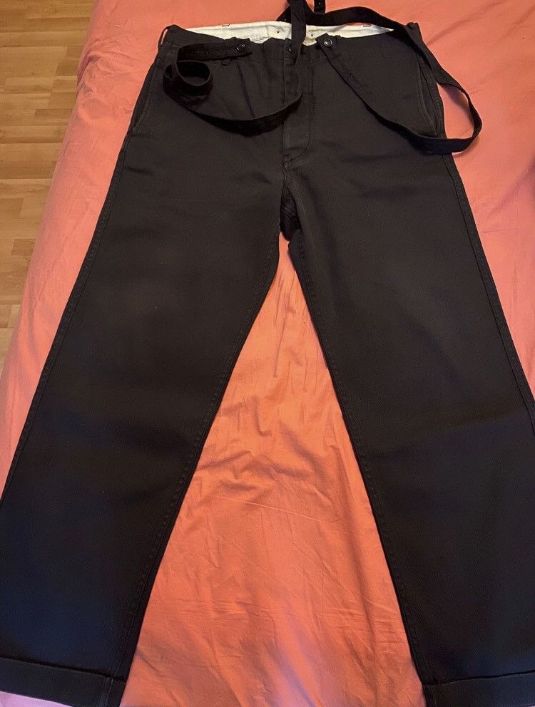 image of Visvim Black Suspenders Slacks, Men's (Size 32)