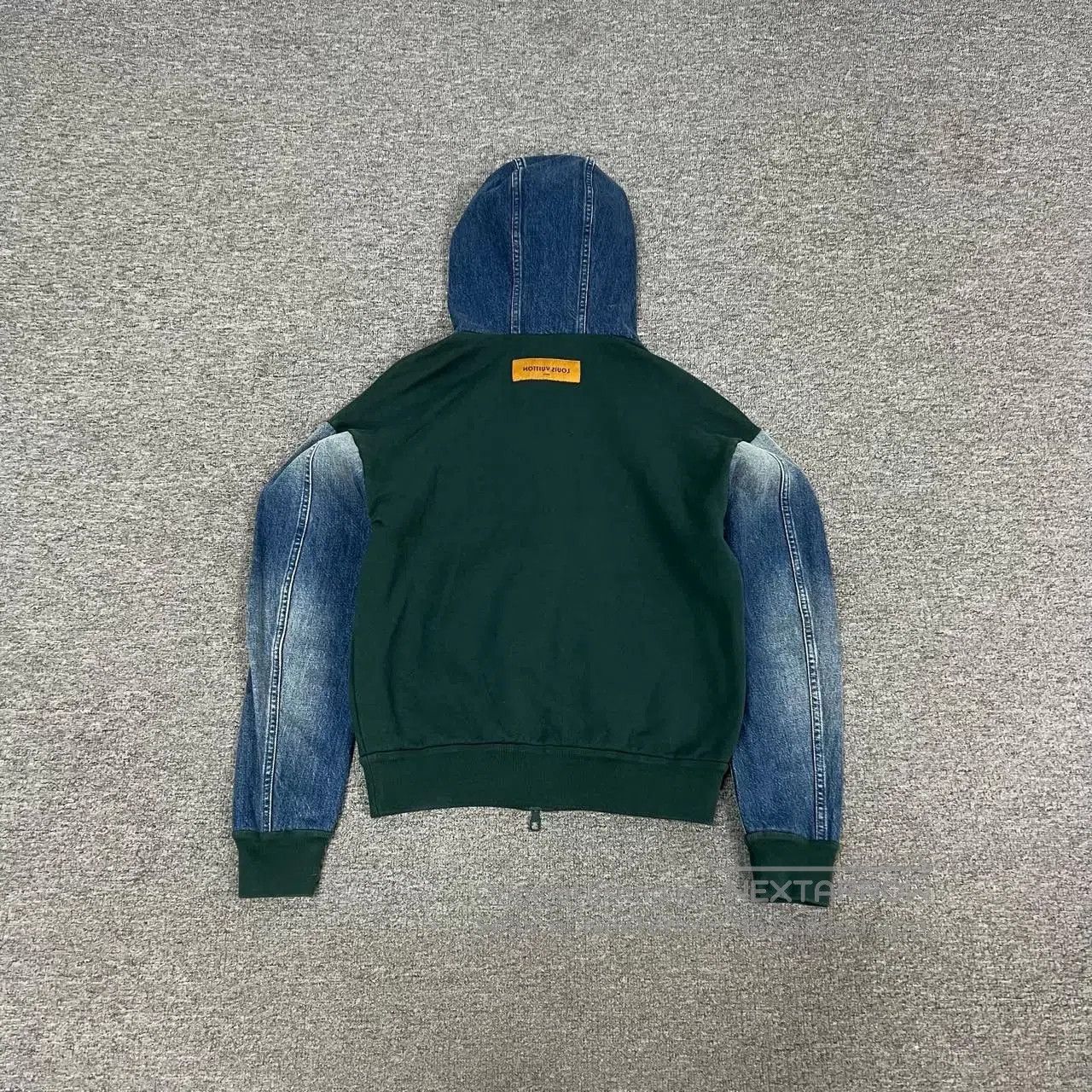 Louis Vuitton Louis Vuitton Green Denim Sleeves Hooded Jacket. Size XS / US 0-2 / IT 36-38 - 2 Thumbnail