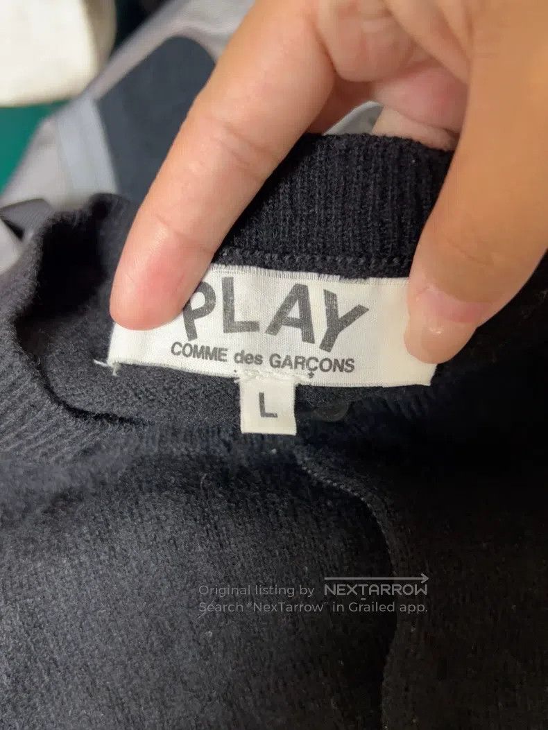 Comme des Garcons Comme Des Garcons Golden heart wool cardigan, black Size L / US 10 / IT 46 - 3 Thumbnail