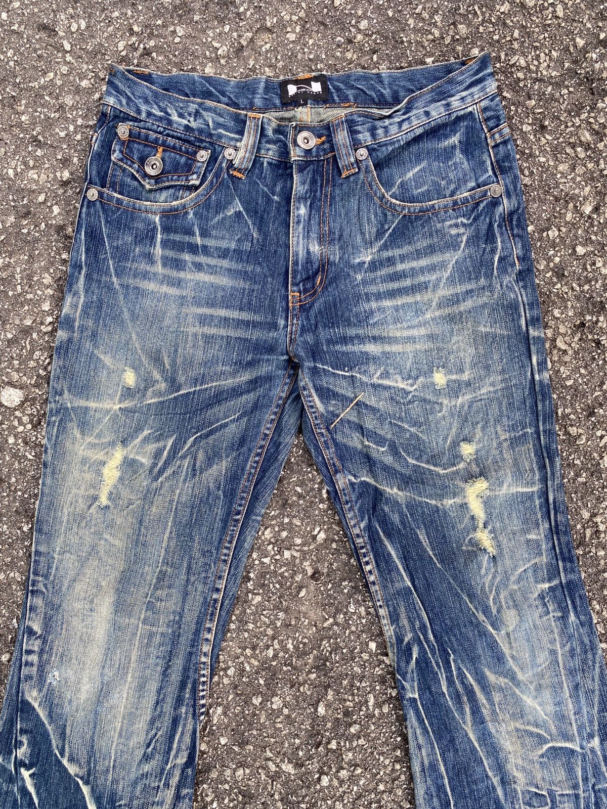 If Six Was Nine × Tornado Mart 2000s Nylaus Crew Claws Mark Design Flare Denim Size US 31 - 5 Thumbnail