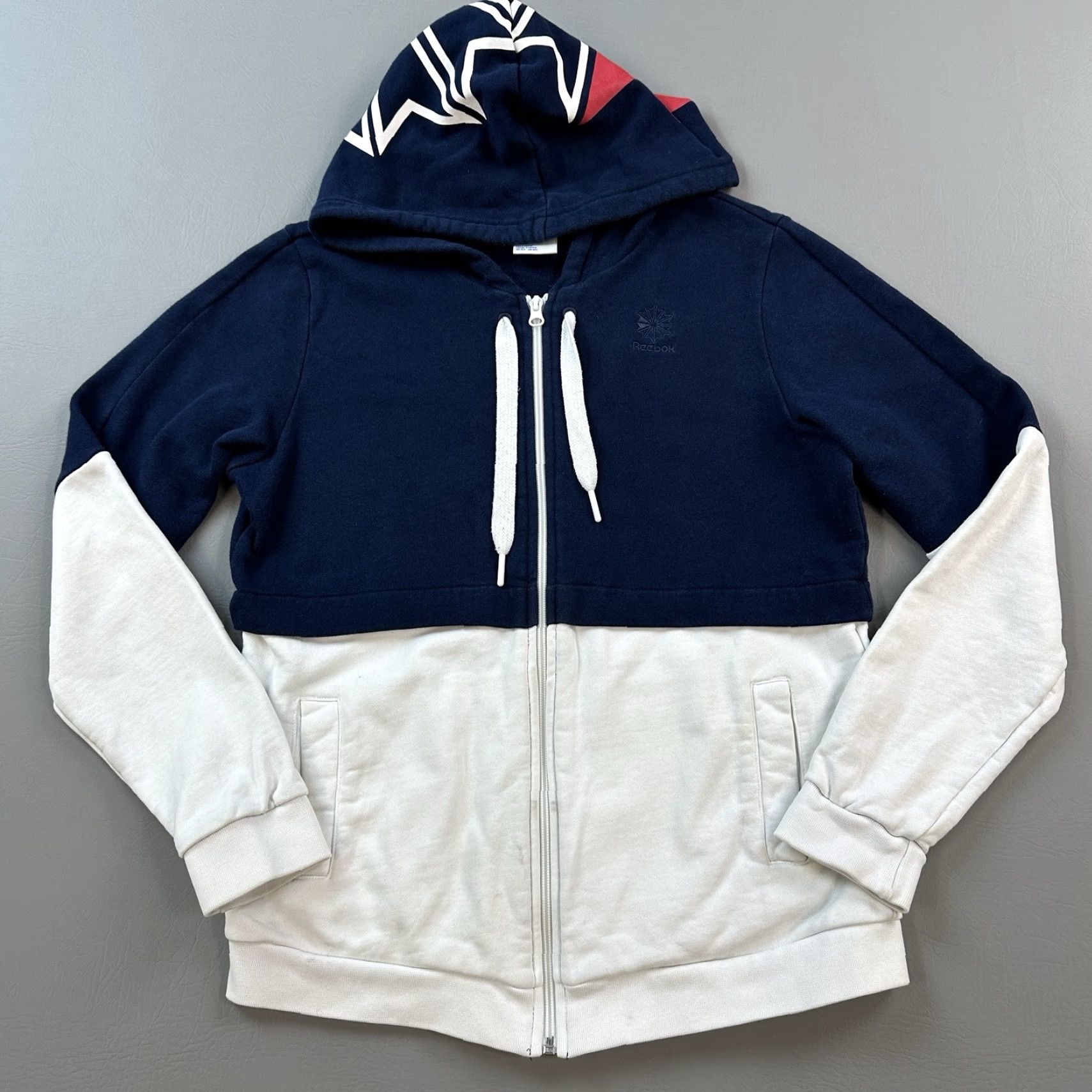 Reebok VINTAGE Reebok Classic Hoodie Women’s Small Blue White French Terry Full Zip Hood Logo Size S / US 4 / IT 40 - 6 Thumbnail