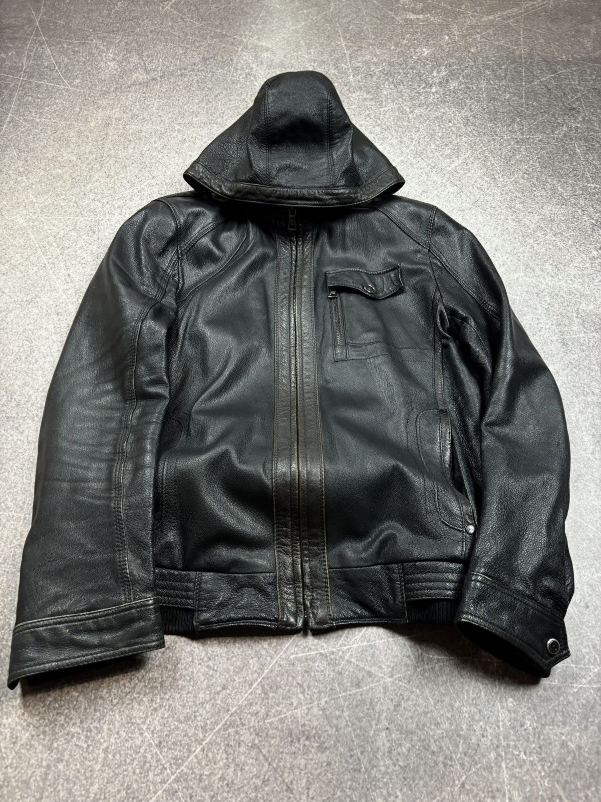 Rick Owens VTG Yohji Yamamoto Style Fur Hood Leather Jacket