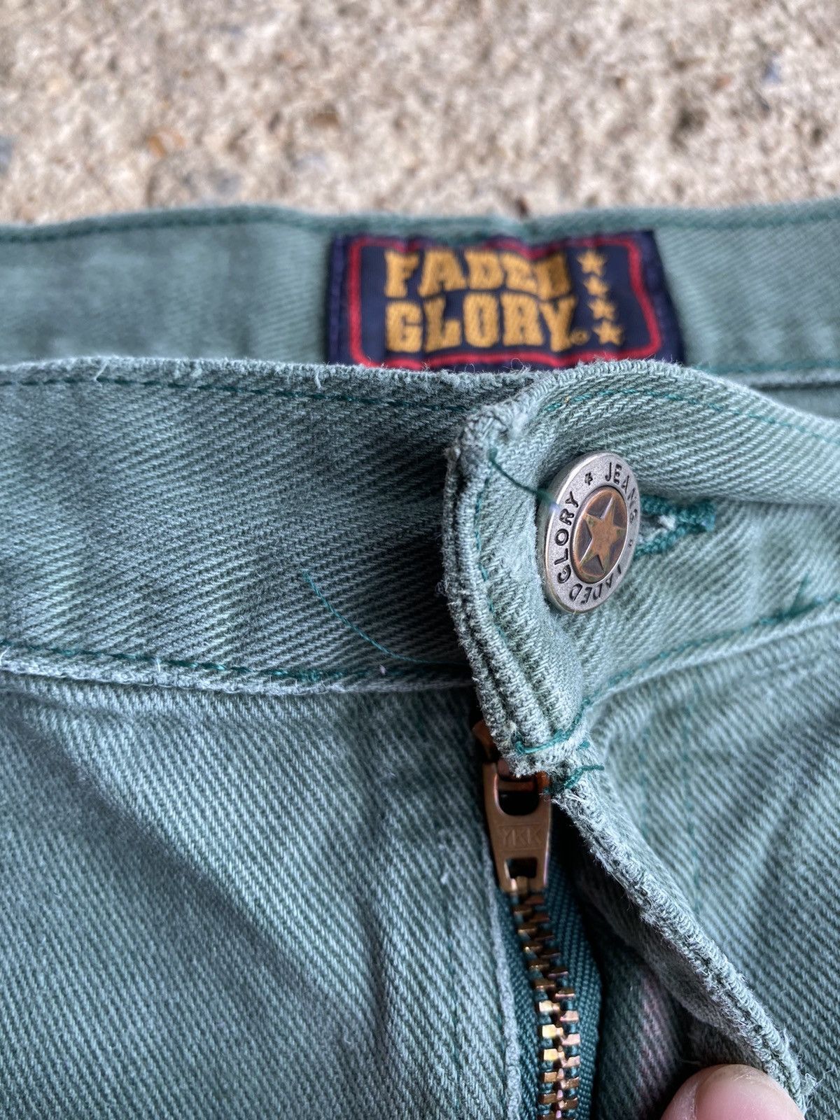 Faded Glory × Vintage Vintage 90’s Faded Glory Carhartt Style Faded Green Jeans Size US 32 / EU 48 - 11 Thumbnail