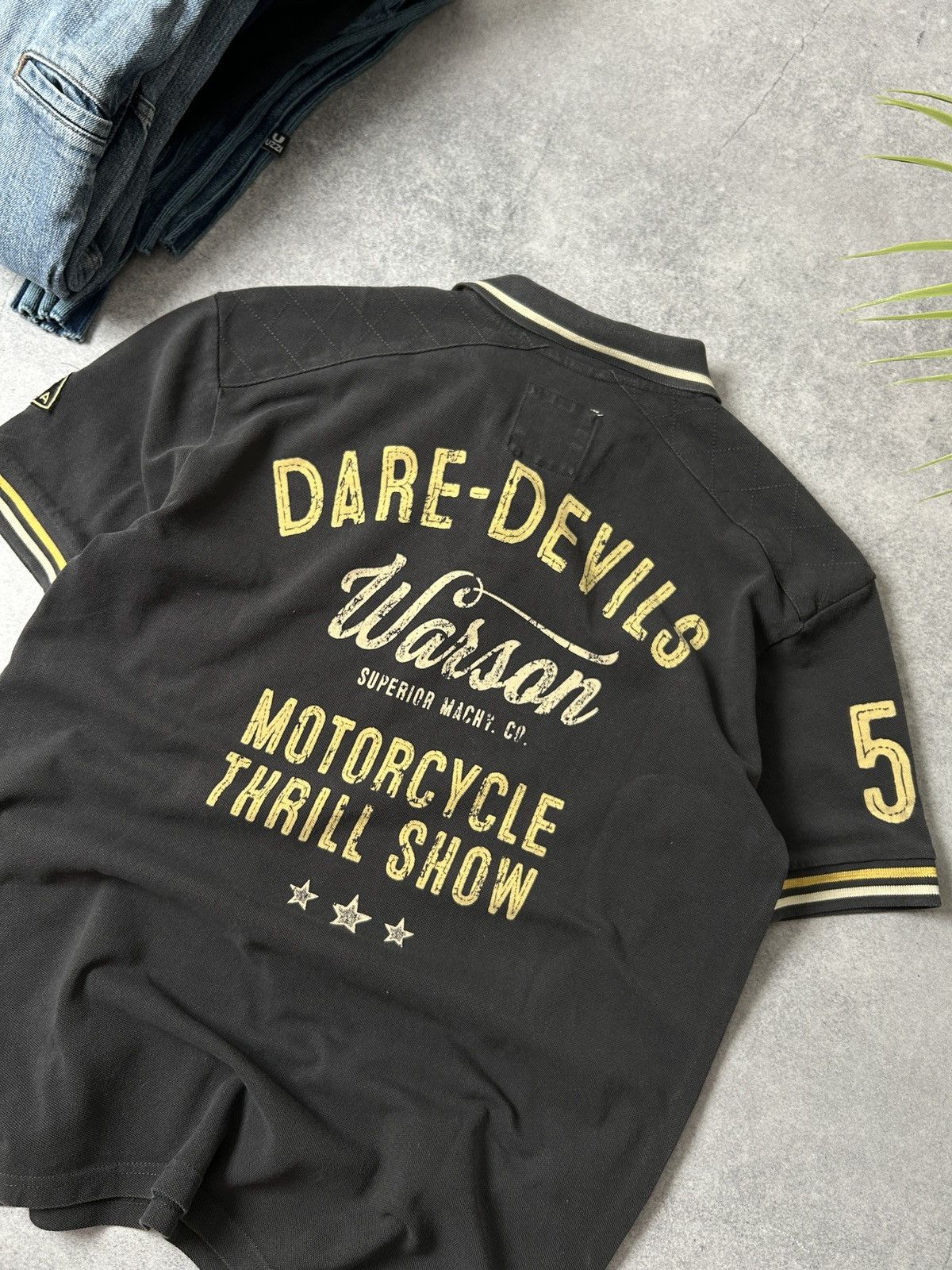 Japanese Brand Vintage Warson Motors Dare-Devils big logo polos mens Size US M / EU 48-50 / 2 - 4 Thumbnail