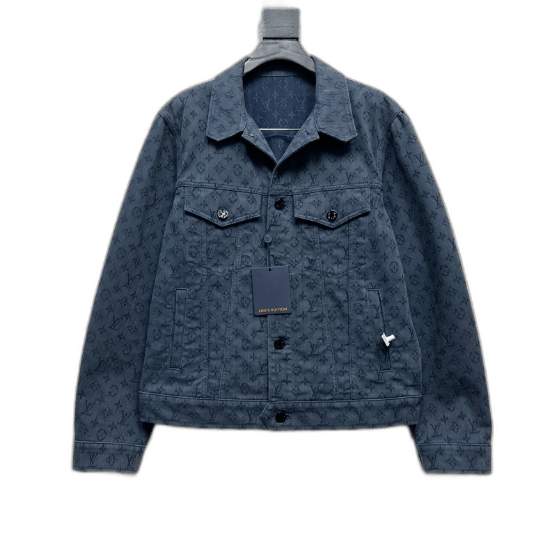 Louis Vuitton Louis Vuitton Blue Denim Jacket with Monogram - dmc Size S / US 4 / IT 40 - 1 Thumbnail