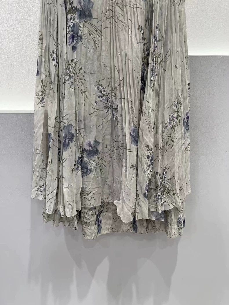 Celine Celine Silk Pleated Skirt Size US 38 / EU 54 - 4 Thumbnail